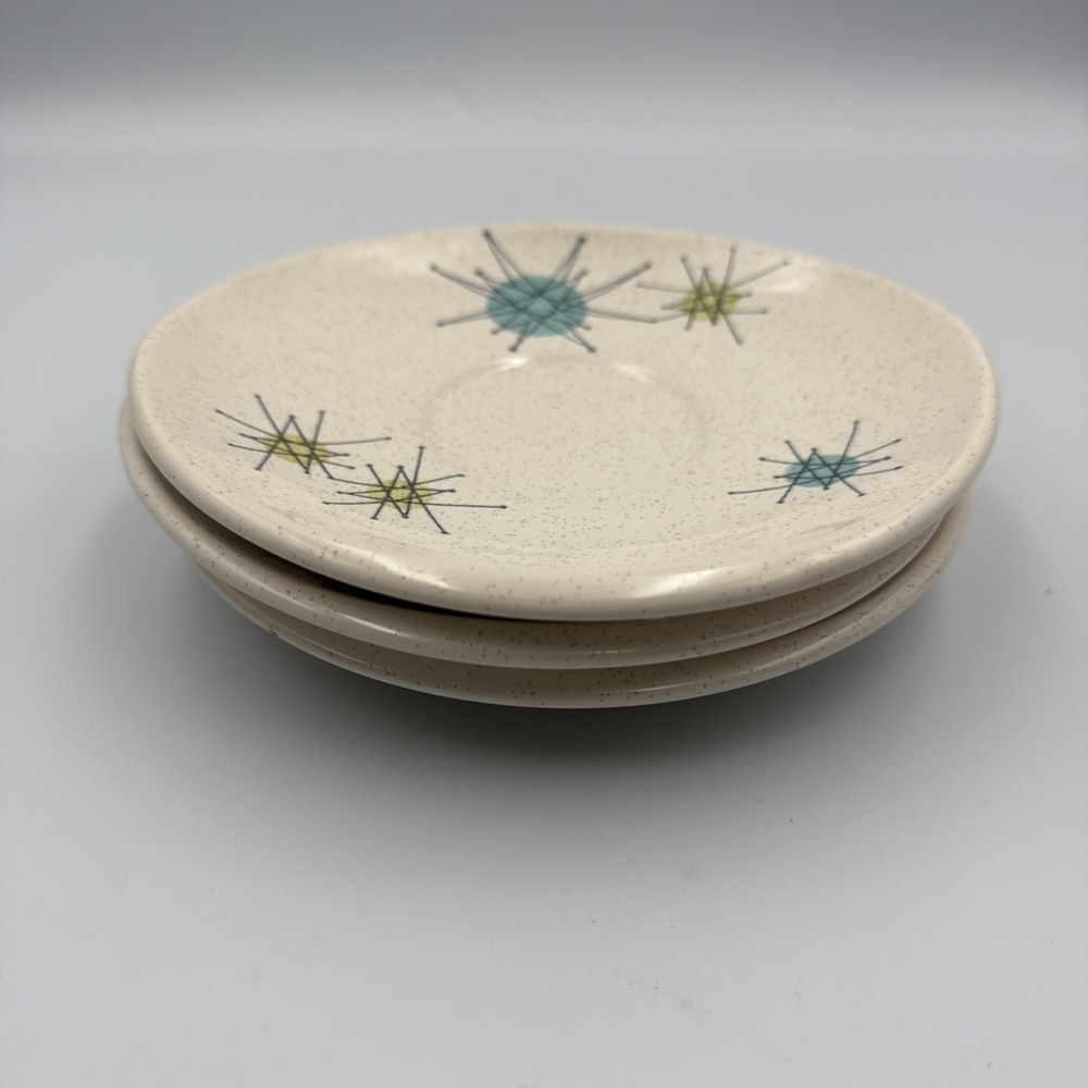Franciscan‎ Atomic Starburst MCM 6" plate saucer Set Of 3 (lot B)